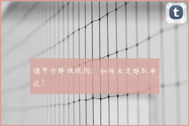 德甲升降级规则：如何决定球队命运？